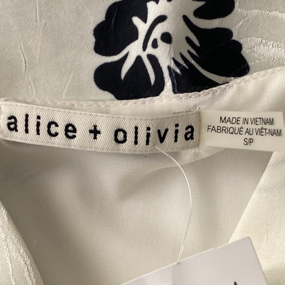 Black & White Alice + Olivia Floral Dress Size S NWT - Picture 7 of 8